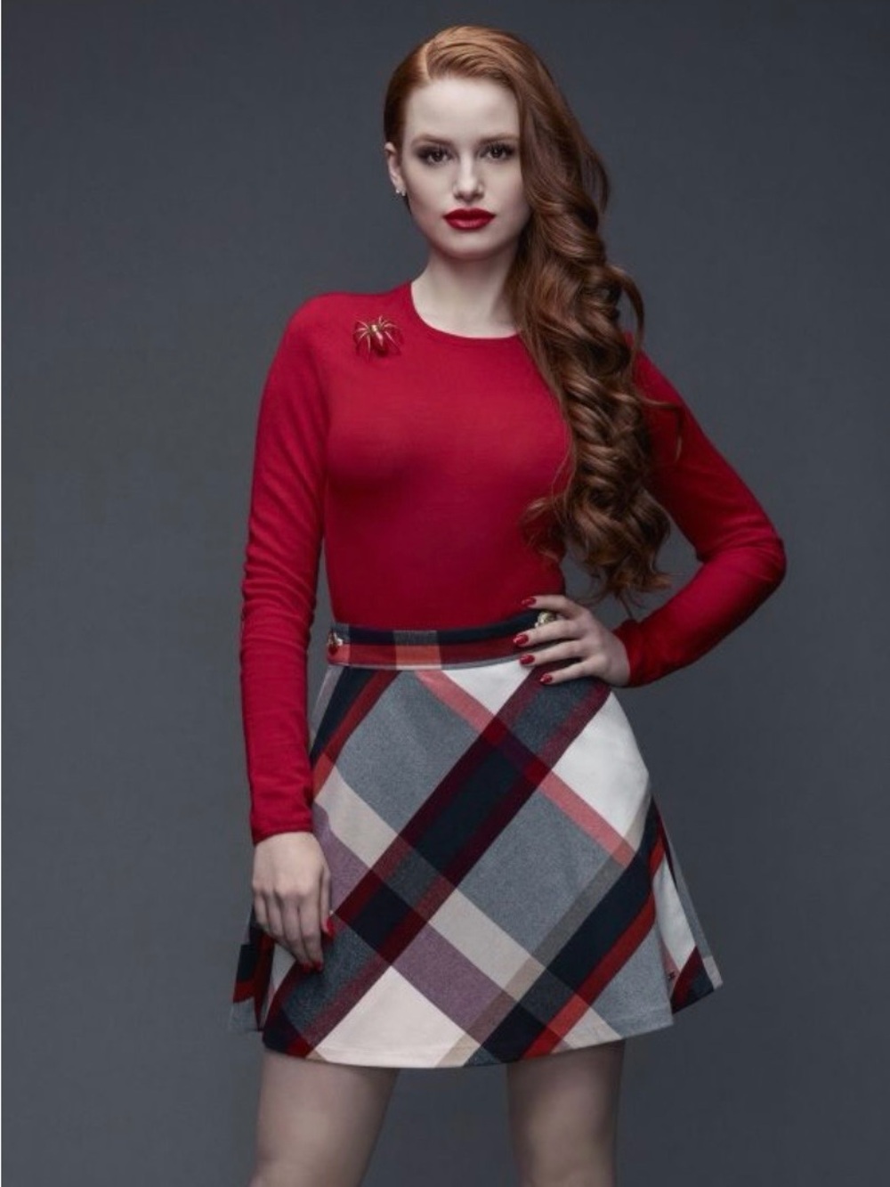 Red Plaid A-Line Skirt - Unbranded